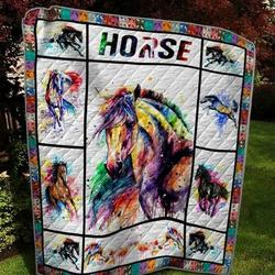 Rainbow Horse Quilt Blanket  Quilt and Home Decor