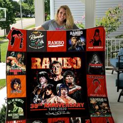 Rambo Poster Quilt Blanket and Home Decor