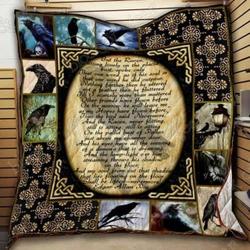 Raven Celtic Cl18100604Mdq Quilt Blanket and Home Decor