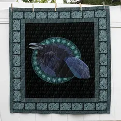 Raven With Rune Viking Cl2100426Mdq Quilt Blanket and Home Decor