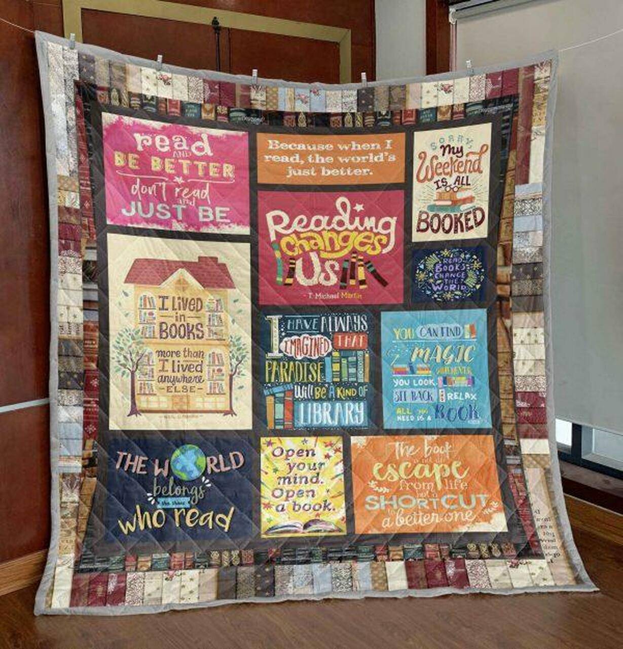Reading Changes Us Quilt Blanket Th19 Quilt and Home Decor