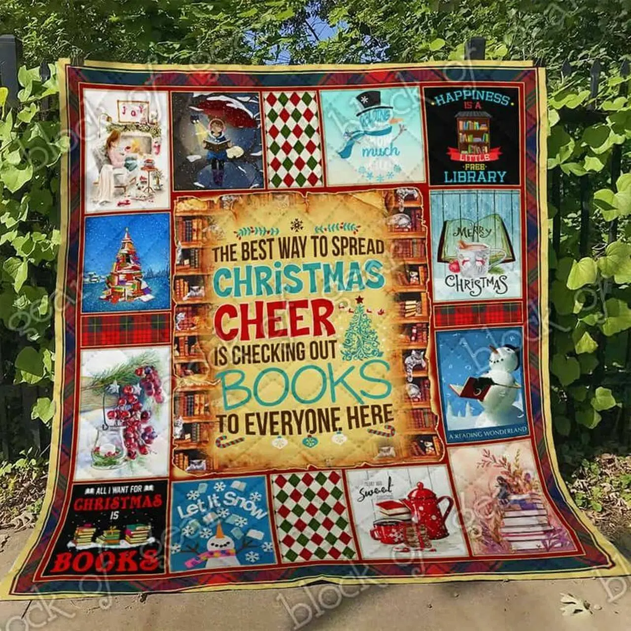 Reading Check Out Books Quilt Blanket Dhc04012031Dd and Home Decor