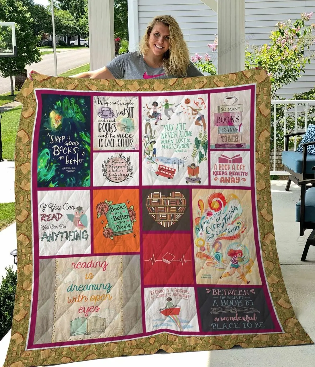 Reading If You Can Read You Can Do Anything Quilt Blanket Great Customized Blanket Gifts For Birthday Christmas Thanksgiving and Home Decor