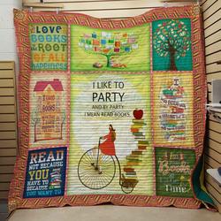 Reading Like To Book Party Quilt Blanket Dhc04012039Dd and Home Decor