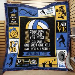 Real Girls Play Volleyball Quilt Blanket Great Customized Blanket Gifts For Birthday Christmas Thanksgiving and Home Decor