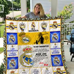 Real Madrid - To My Daughter - Love Dad Quilt and Home Decor
