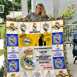 Real Madrid - To My Granddaughter - Love Grandmom Quilt and Home Decor