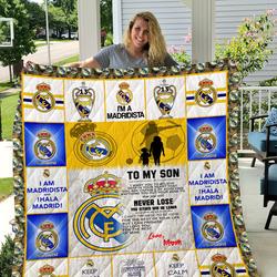 Real Madrid - To My Son - Love Mom Quilt and Home Decor