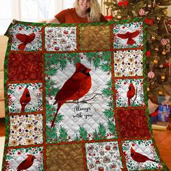 Red Cardinal Bird Bbb191006 Quilt Blanket and Home Decor