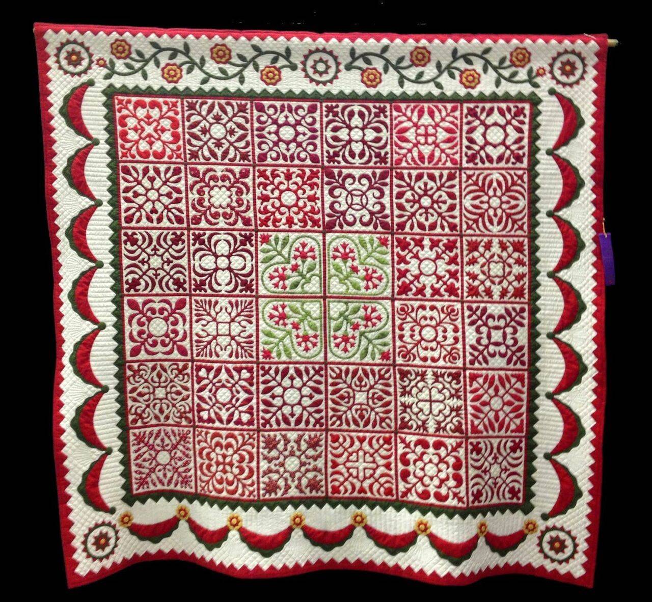 Red Flower Garden Quilt Tdhff and Home Decor
