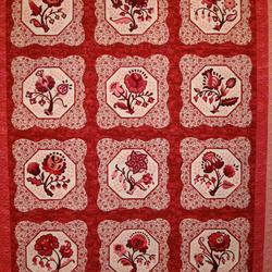 Red Flower Quilt Tdhls and Home Decor