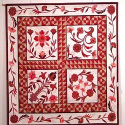Red Flower Quilt Tdhxu and Home Decor