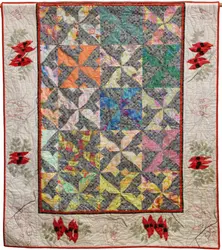 Red Flower Quilt Tdhyd and Home Decor