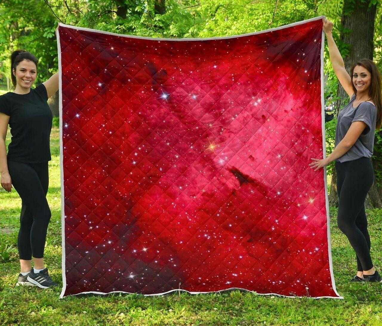 Red Galaxy Space Cloud Cl17100519Mdq Quilt Blanket and Home Decor
