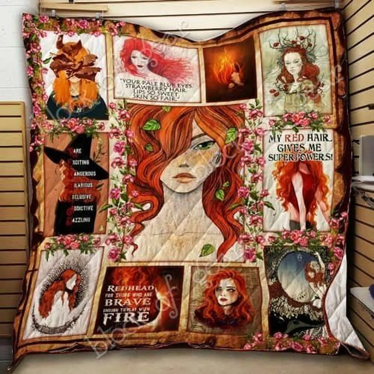 Red Hair Cl18100610Mdq Quilt Blanket and Home Decor
