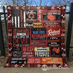 Red Hair Dont Care Quilt Blanket Tm99  Quilt and Home Decor