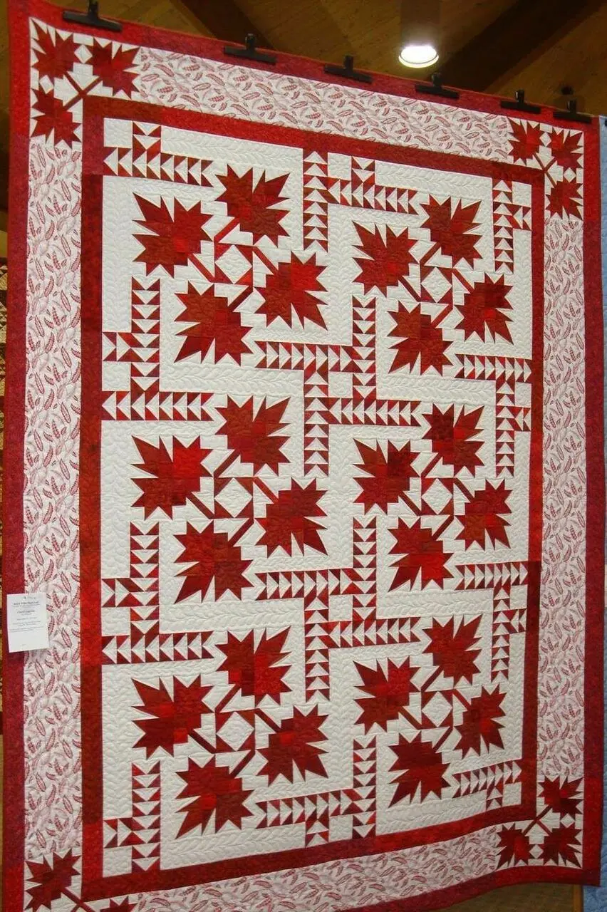 Red Maple Leaves Cla2110384Q Quilt Blanket and Home Decor