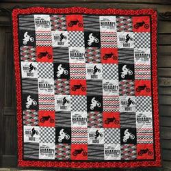 Red Motocross Gs-Cl-Kl2712 Quilt Blanket and Home Decor