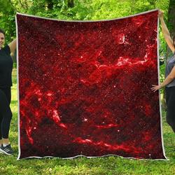Red Stardust Universe Galaxy Space Cl17100532Mdq Quilt Blanket and Home Decor