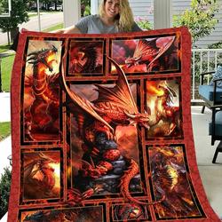 Red Stone Dragonfire Quilt Blanket Great Customized Blanket Gifts For Birthday Christmas Thanksgiving and Home Decor