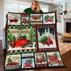 Red Truck Christmas Bbb1710221Mh Quilt Blanket and Home Decor
