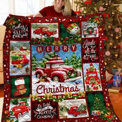 Red Truck Christmas Bbb191080Nb Quilt Blanket and Home Decor