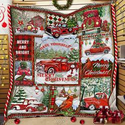 Red Truck Christmas Cl22100452Mdq Quilt Blanket and Home Decor