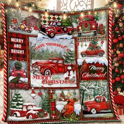 Red Truck Christmas DAC291001 Quilt Blanket and Home Decor