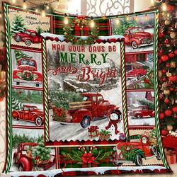Red Truck Christmas DAC291002 Quilt Blanket and Home Decor