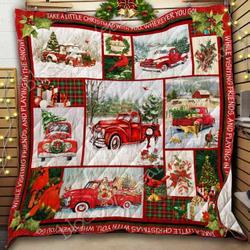 Red Truck Christmas Lmc111129 Quilt Blanket and Home Decor