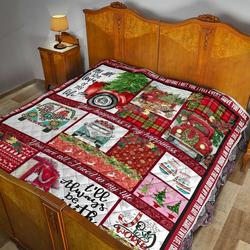 Red Truck Christmas Your Happiness Is My Happiness Quilt Great Customized Gifts For Birthday Christmas Graduation and Home Decor