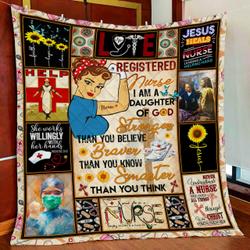 Registered Nurse Daughter Of God Quilt Blanket and Home Decor