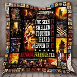 Retired Firefighter Cl18100613Mdq Quilt Blanket and Home Decor