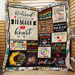 Retired Teacher Cl18100615Mdq Quilt Blanket and Home Decor