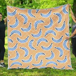 Retro Blue Banana Cl17100537Mdq Quilt Blanket and Home Decor