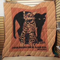Retro Vintage Munich Zoo Big Cats Quilt Tdhhg and Home Decor