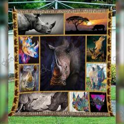 Rhino Is My Spirit Animal Blanket Kc1707 Quilt and Home Decor