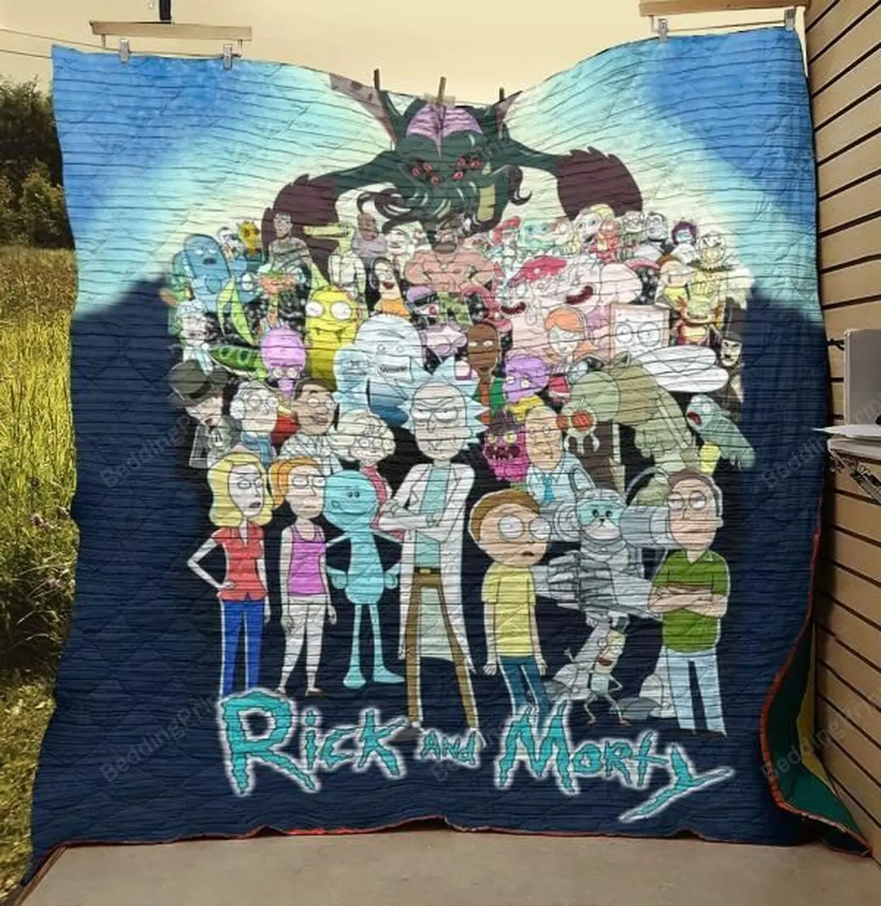 Rick And Morty Characters Quilt Blanket Fan Made and Home Decor