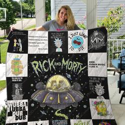 Rick And Morty Quilt Blanket For Fans Ver 17 and Home Decor