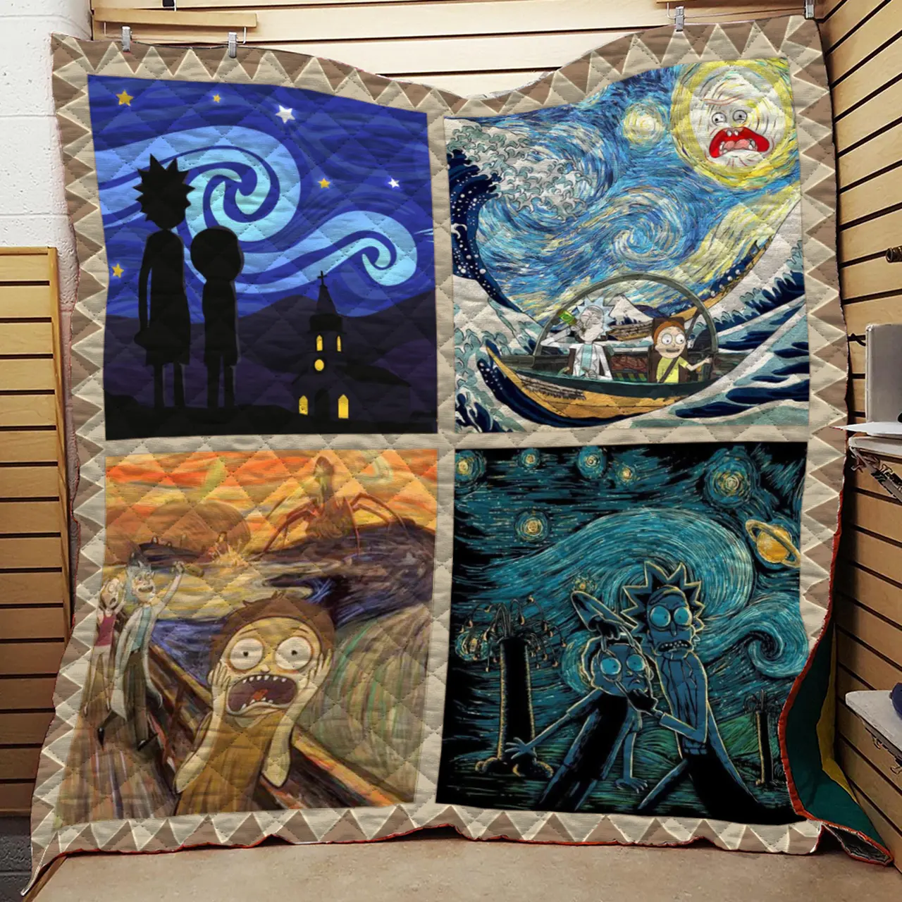 Rick Painting Quilt and Home Decor