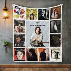 Rick Springfield Album Covers Quilt Blanket and Home Decor