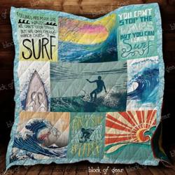 Ride The Wave Surfing Cl22100453Mdq Quilt Blanket and Home Decor