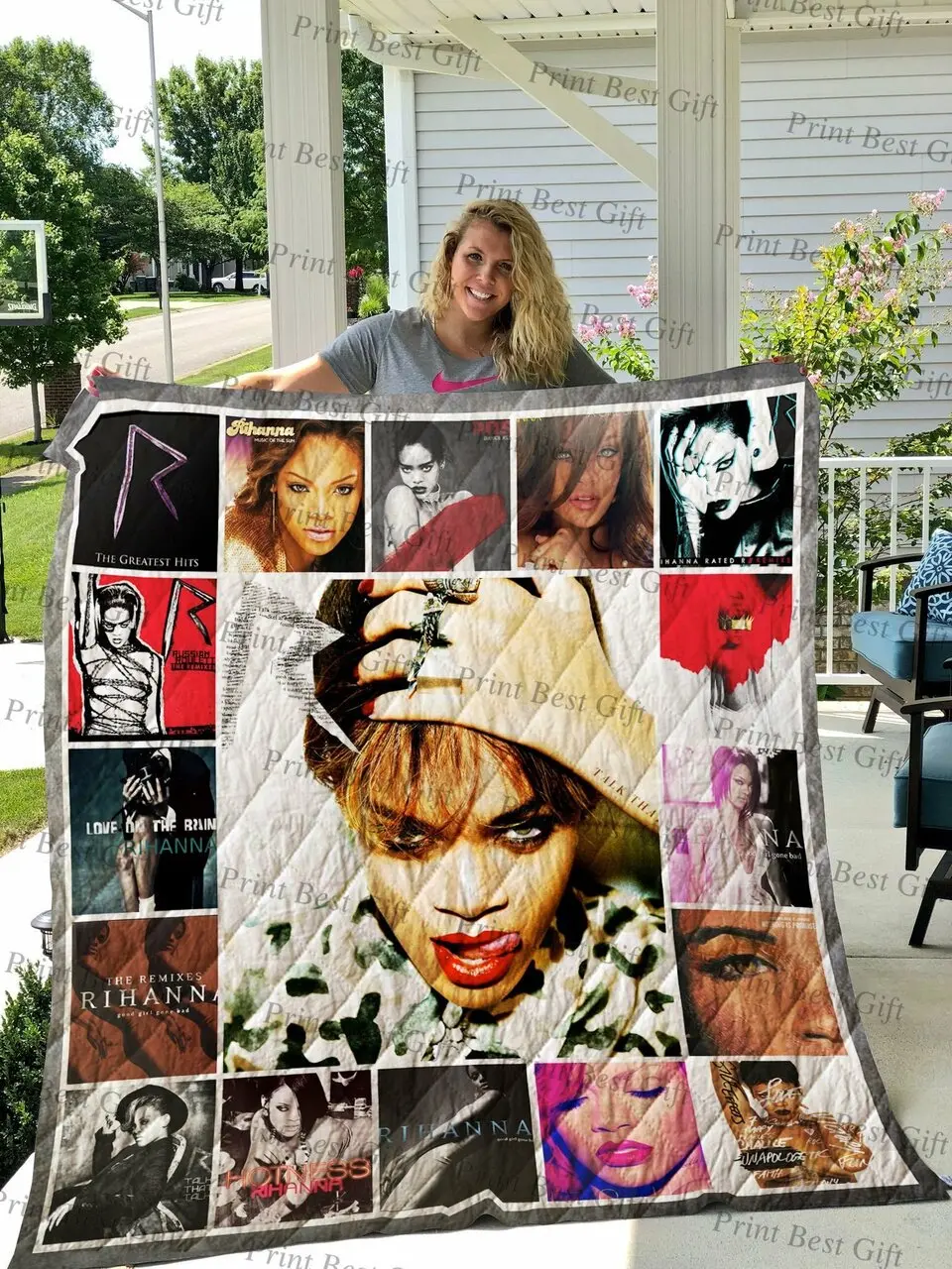 Rihanna Albums Cover Poster Quilt Blanket and Home Decor