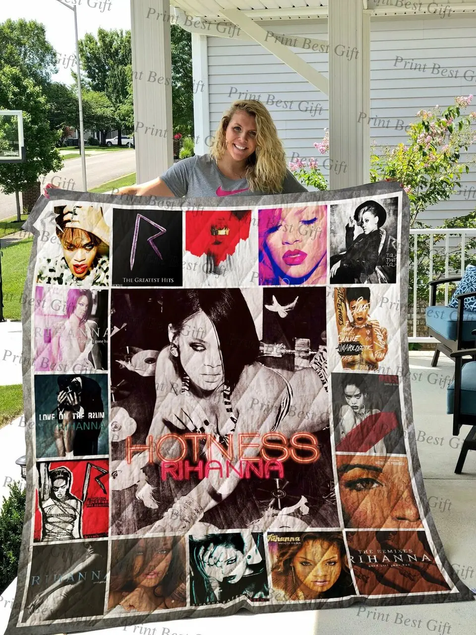 Rihanna Albums Cover Poster Quilt Blanket Ver 2 and Home Decor