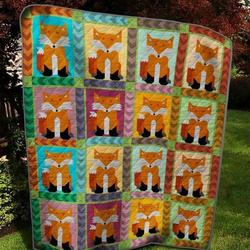 Robot Fox Quilt Blanket  Quilt and Home Decor