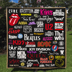 Rock And Roll Quilt Blanket and Home Decor