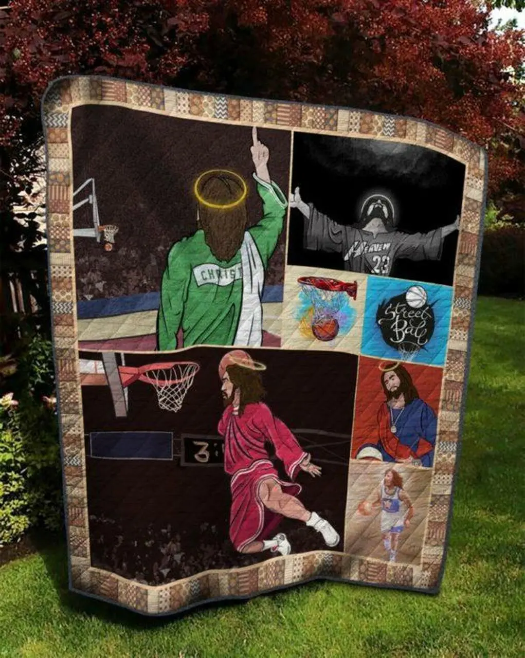Rock On Basketball Quilt Blanket Quilt and Home Decor