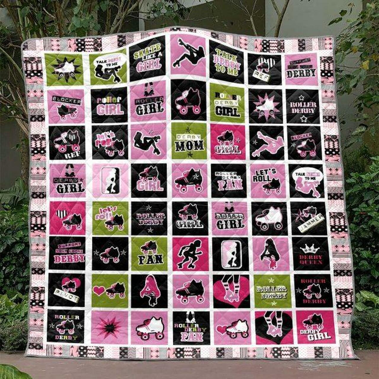 Roller Derby Girl Quilt Blanket Tt99 Quilt and Home Decor