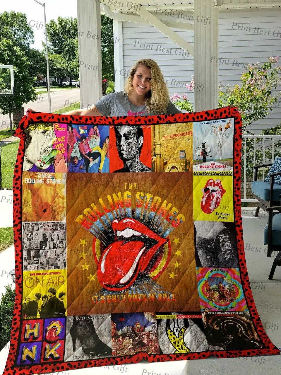 Rolling Stones Albums Cover Poster Quilt Blanket and Home Decor