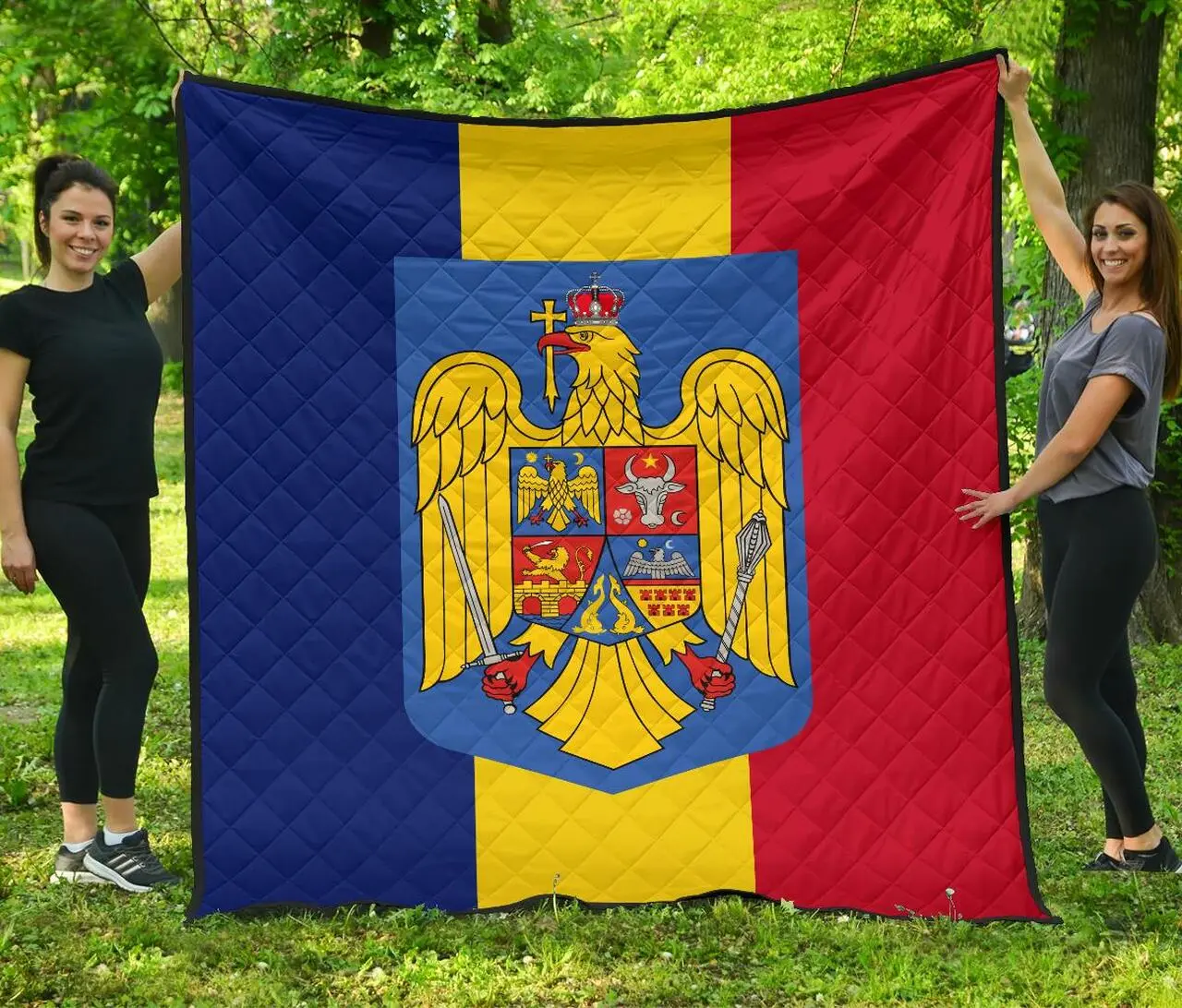 Romania Flag Premium Quilt A6 Quilt and Home Decor